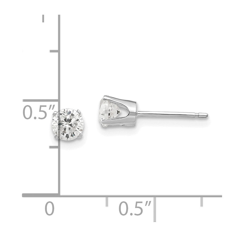 14k White Gold 4 mm CZ stud earrings (0.58 grams)