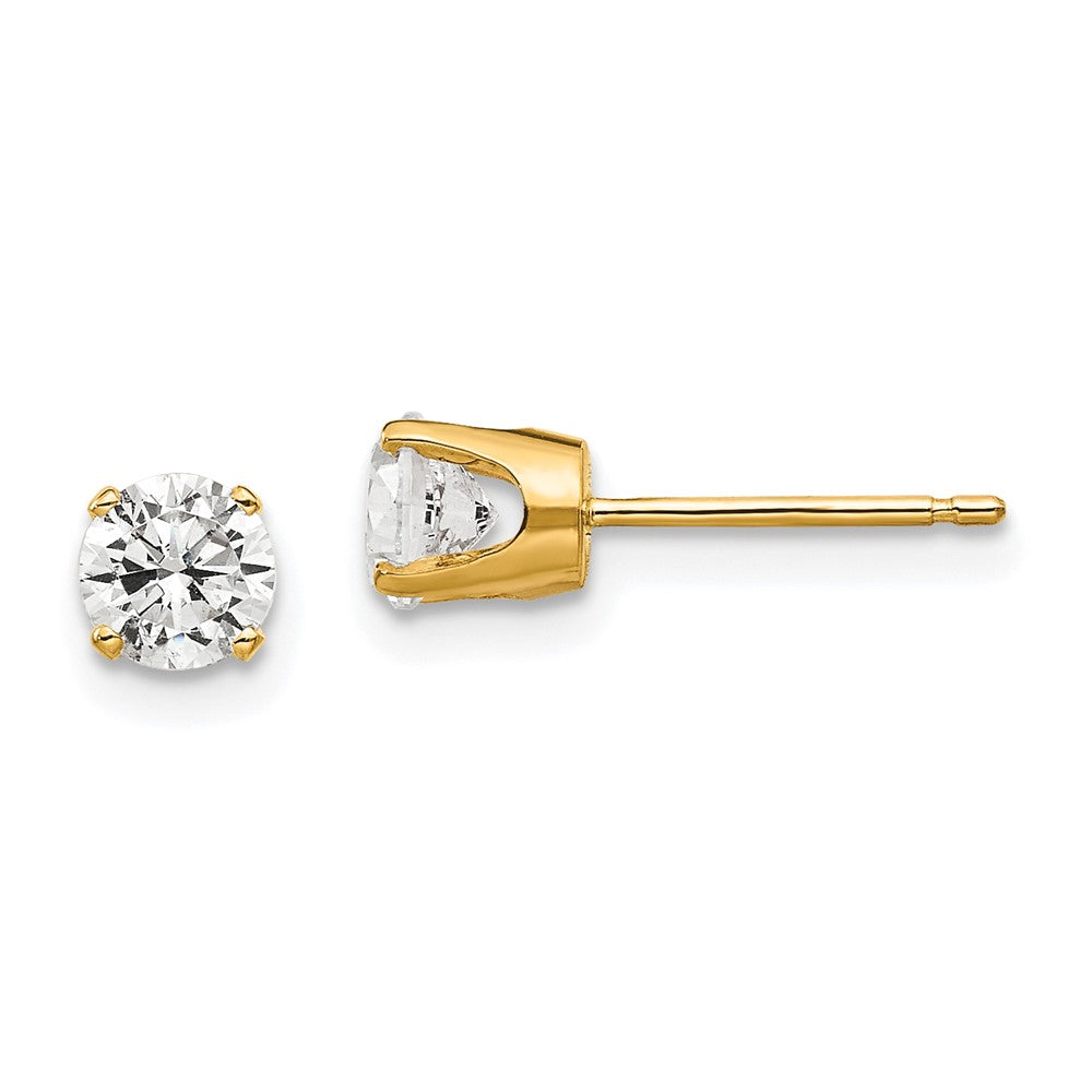 14k Yellow Gold 5 mm CZ stud earrings (0.67 grams)