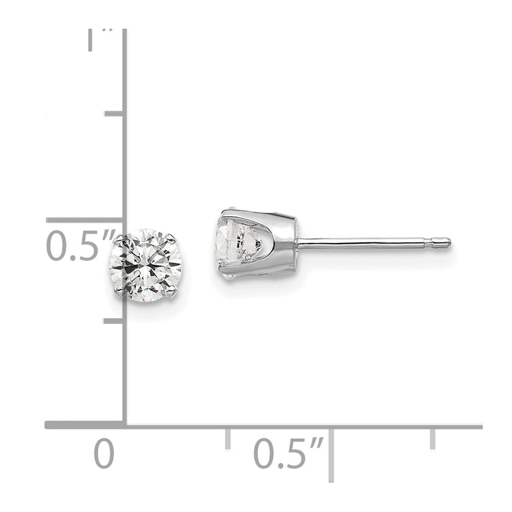 14k White Gold 5 mm CZ stud earrings (0.67 grams)