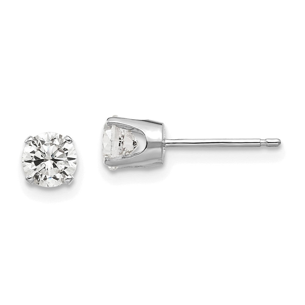 14k White Gold 5 mm CZ stud earrings (0.67 grams)