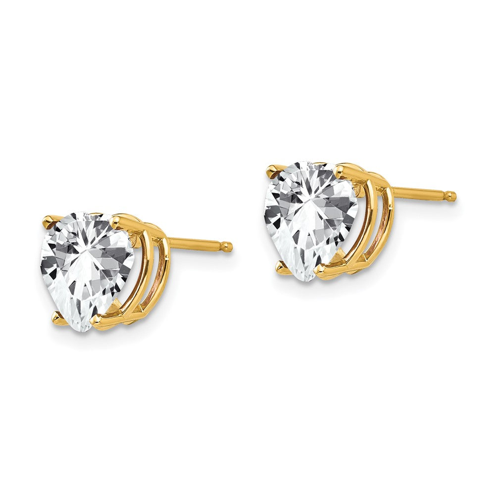 14k Yellow Gold 8 mm Heart Cubic Zirconia earring (0.95 grams)