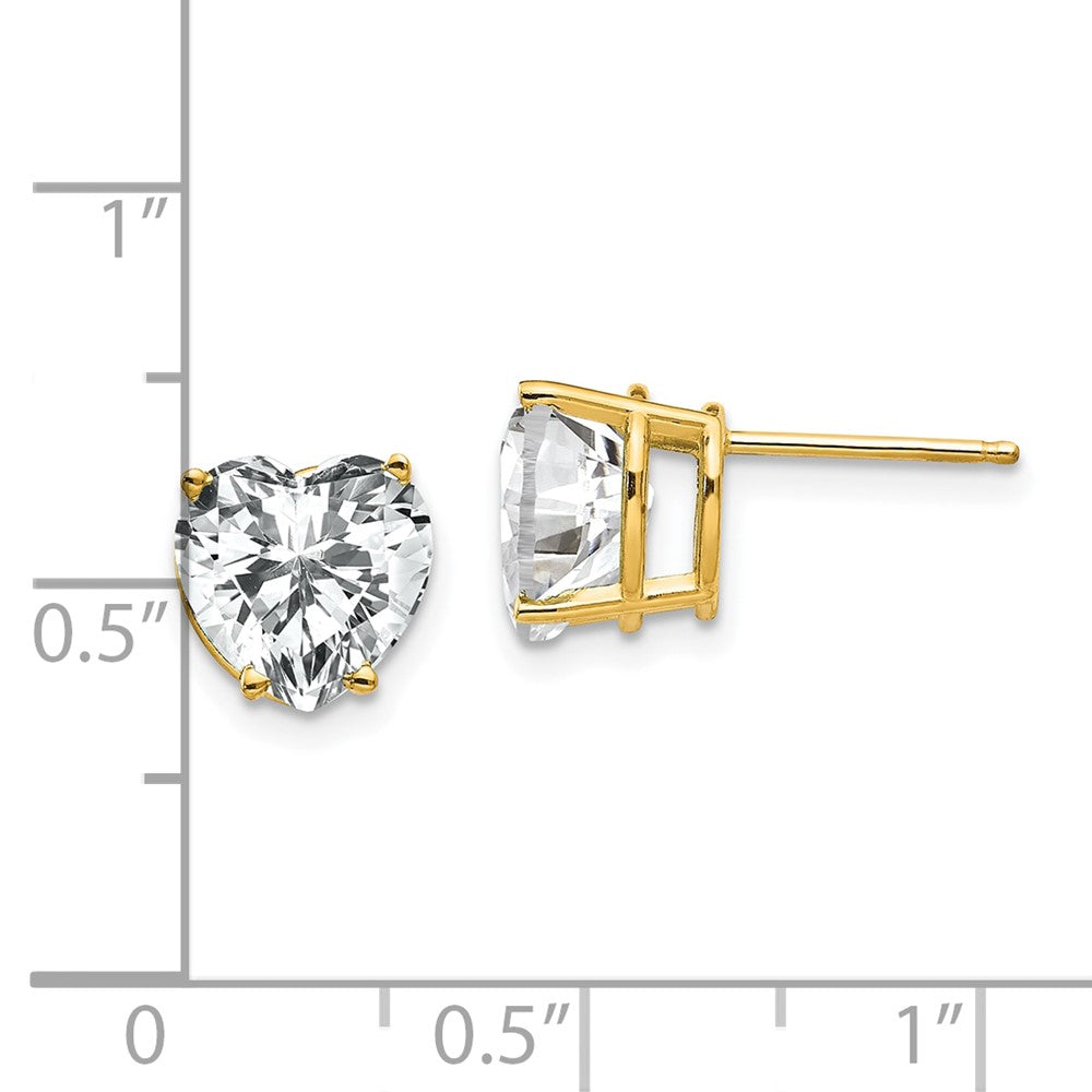 14k Yellow Gold 8 mm Heart Cubic Zirconia earring (0.95 grams)