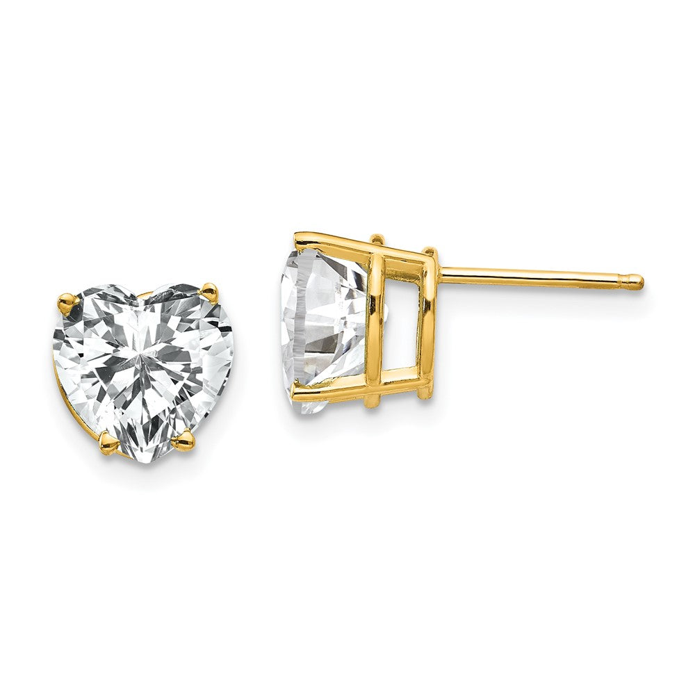 14k Yellow Gold 8 mm Heart Cubic Zirconia earring (0.95 grams)