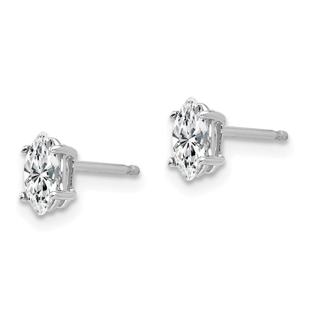 14k White Gold 3 mm Marquise Cubic Zirconia earring (0.36 grams)