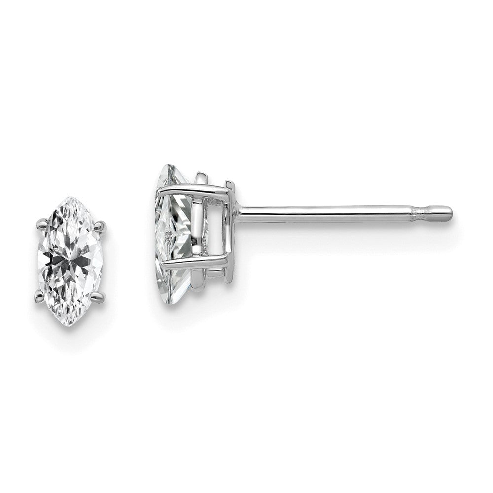 14k White Gold 3 mm Marquise Cubic Zirconia earring (0.36 grams)