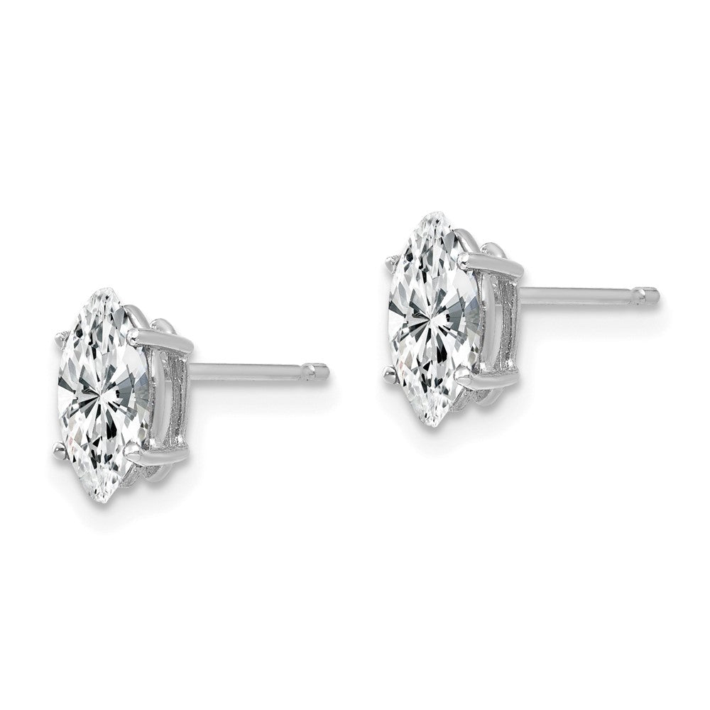 14k White Gold 4 mm Marquise Cubic Zirconia earring (0.45 grams)