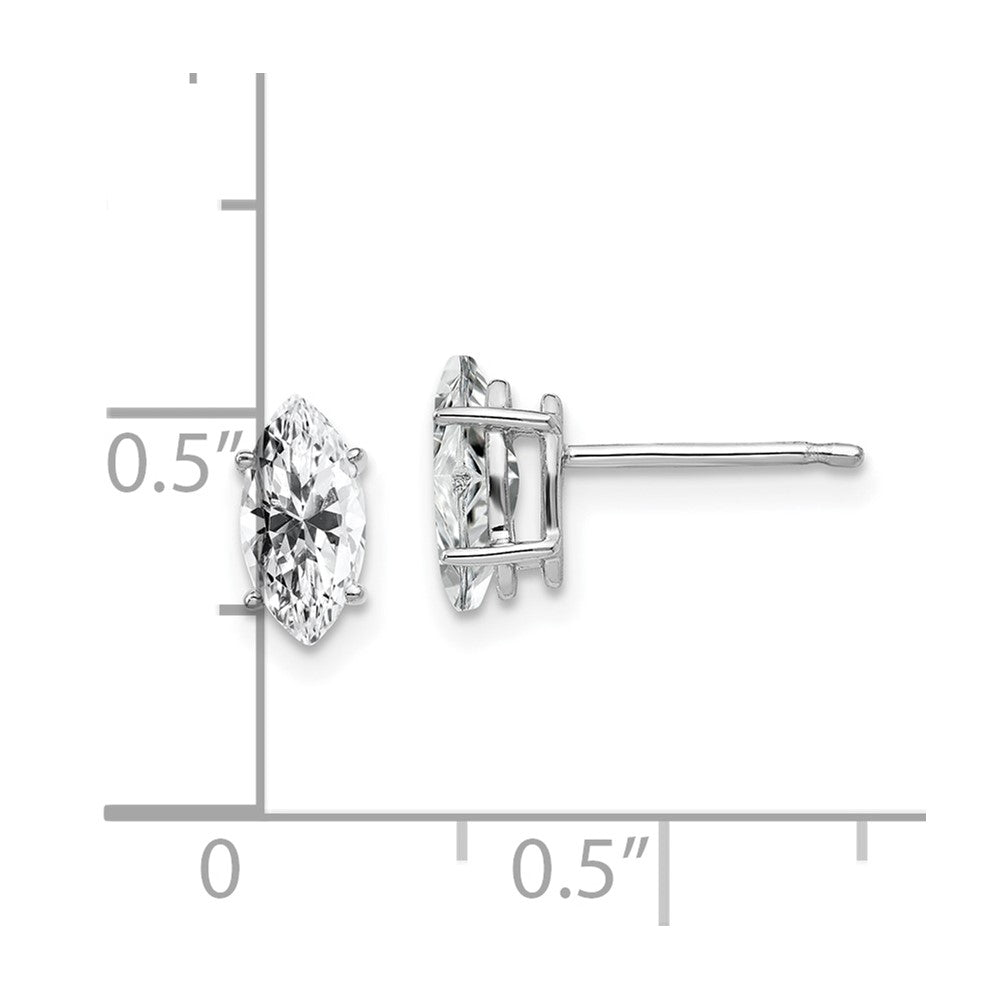 14k White Gold 4 mm Marquise Cubic Zirconia earring (0.45 grams)
