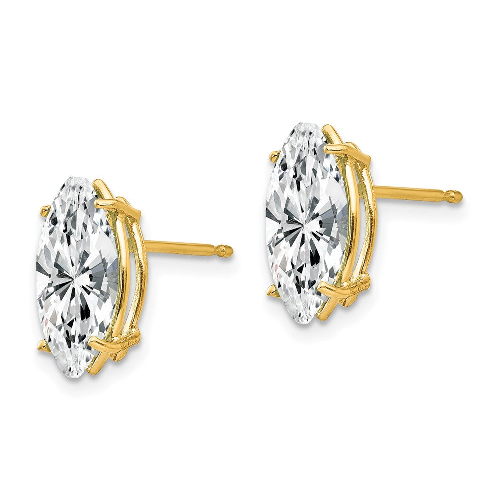 14k Yellow Gold 5 mm Marquise Cubic Zirconia earring (0.6 grams)