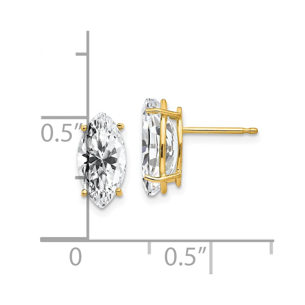 14k Yellow Gold 5 mm Marquise Cubic Zirconia earring (0.6 grams)