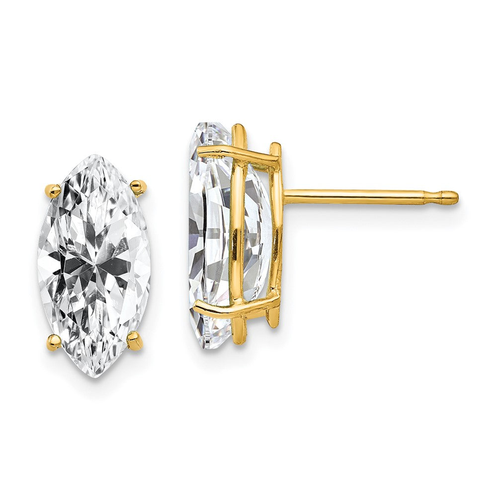 14k Yellow Gold 5 mm Marquise Cubic Zirconia earring (0.6 grams)