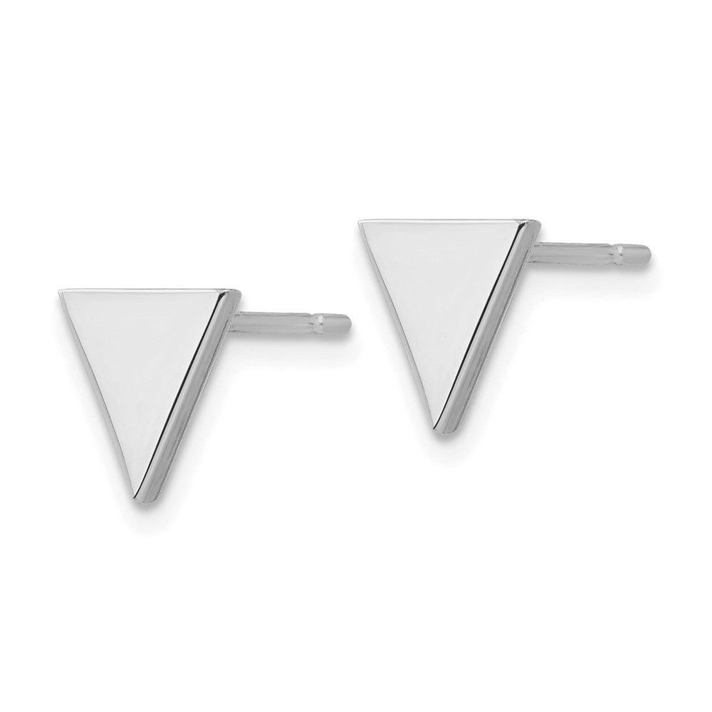 14k White Gold 8 mm Triangle Post Earring (1.36 grams)