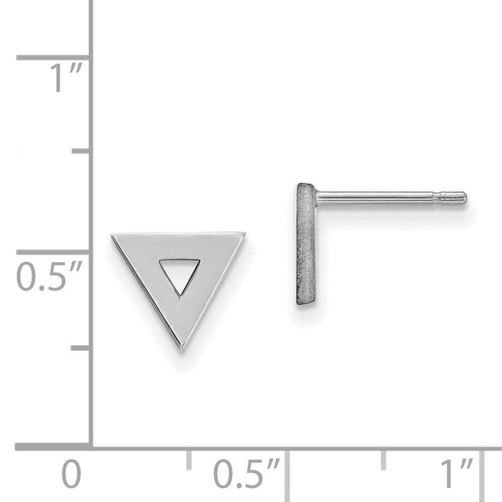 14k White Gold 8 mm Open Triangle Post Earrings (0.94 grams)