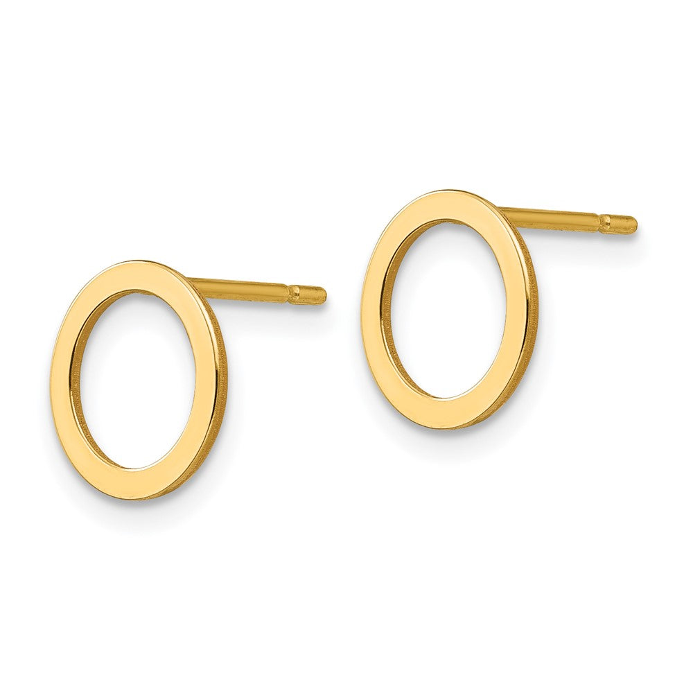 14k Yellow Gold 9 mm Open Circle Earrings