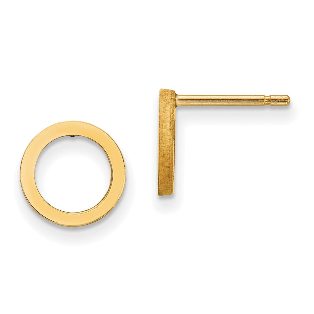 14k Yellow Gold 9 mm Open Circle Earrings (0.64 grams)