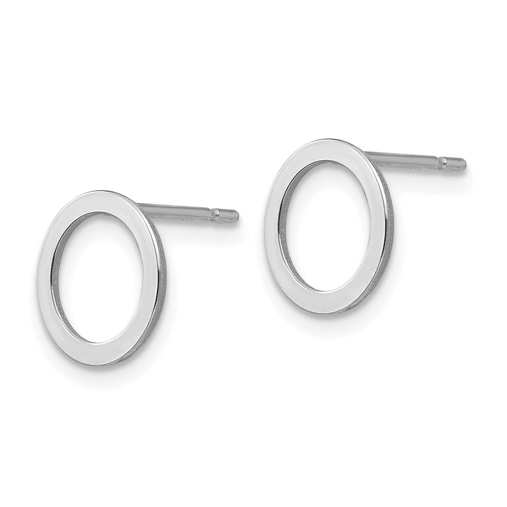 14k White Gold 9 mm Open Circle Earrings (0.64 grams)