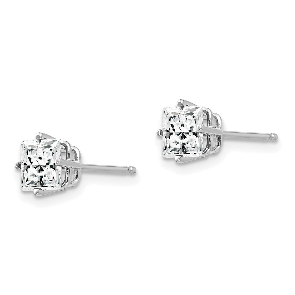 14k White Gold 5 mm Cubic Zirconia Earrings (0.53 grams)