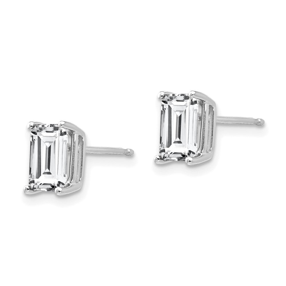 14k White Gold 5 mm Radiant Cut Cubic Zirconia Earrings (0.81 grams)