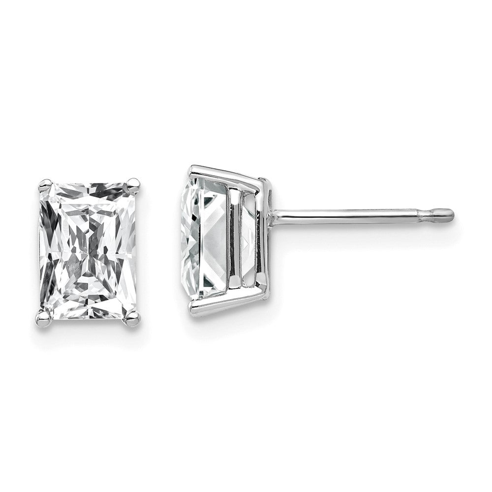 14k White Gold 5 mm Radiant Cut Cubic Zirconia Earrings (0.81 grams)