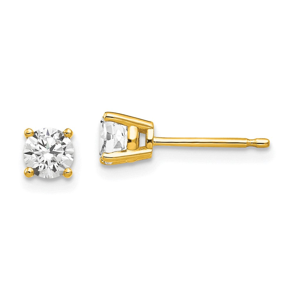 14k Yellow Gold 4 mm Cubic Zirconia Earrings (0.51 grams)