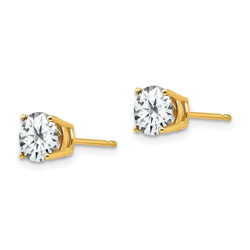 14k Yellow Gold 6 mm Cubic Zirconia Earrings (0.51 grams)