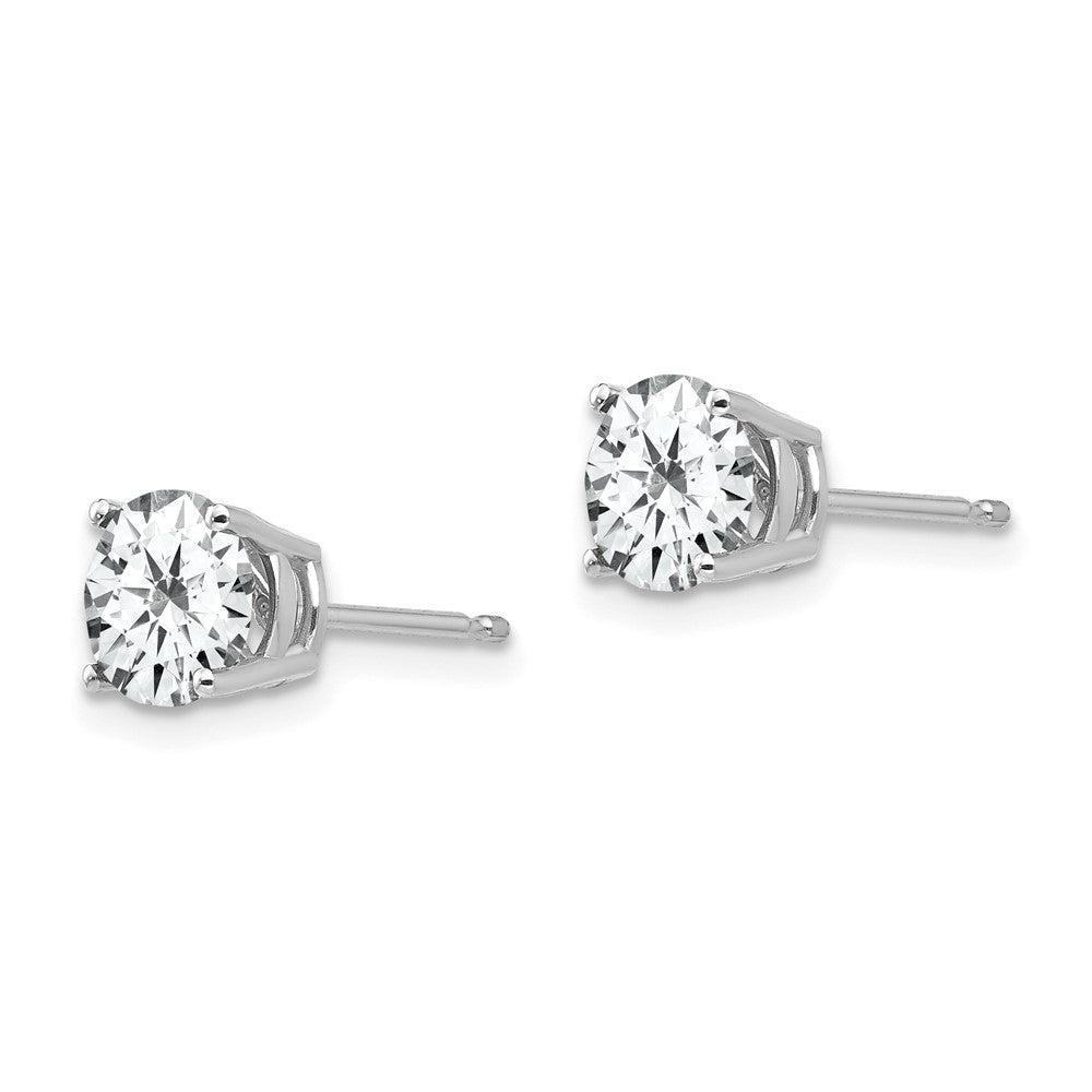 14k White Gold 6 mm Cubic Zirconia Earrings (0.7 grams)