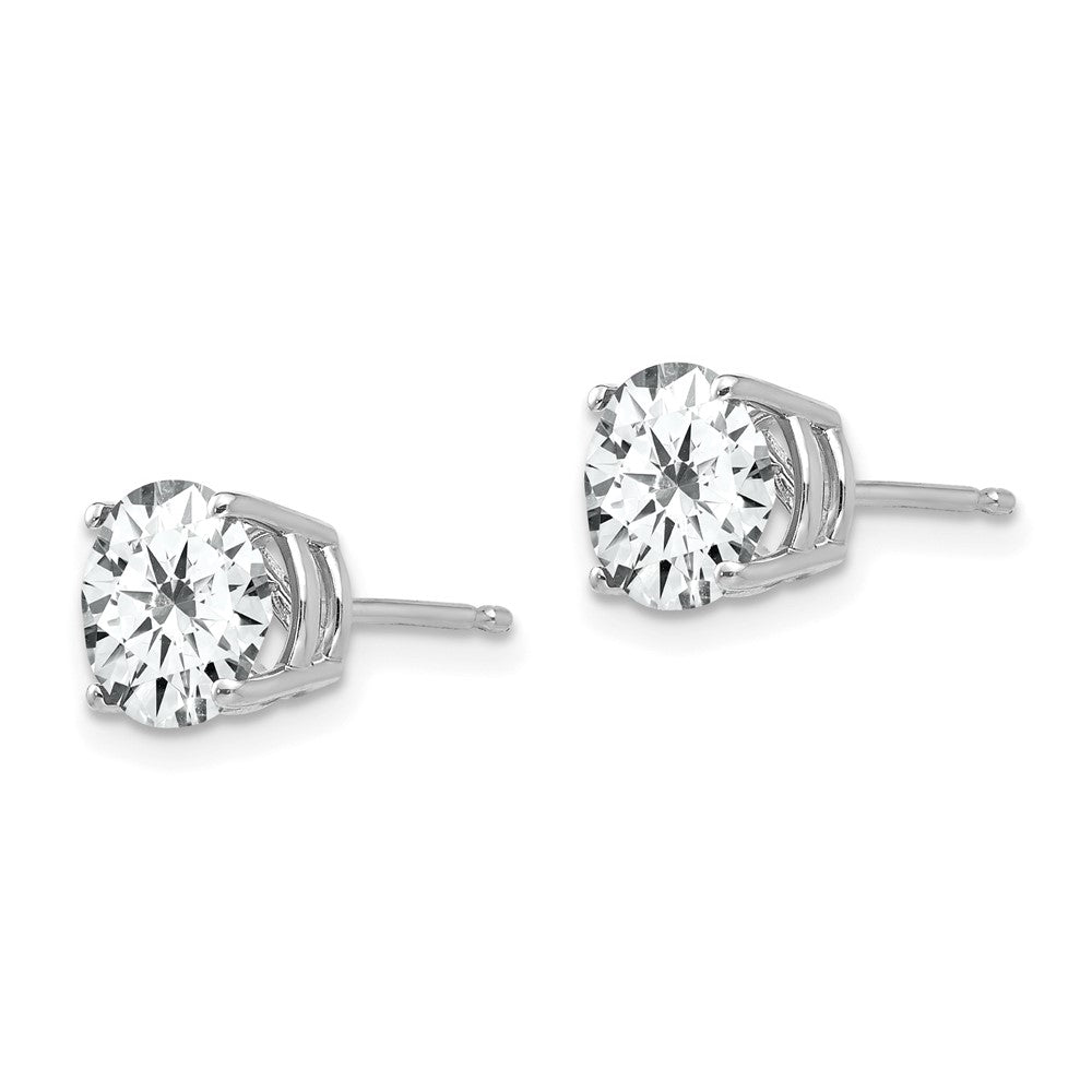 14k White Gold 7 mm Cubic Zirconia Earrings (0.88 grams)