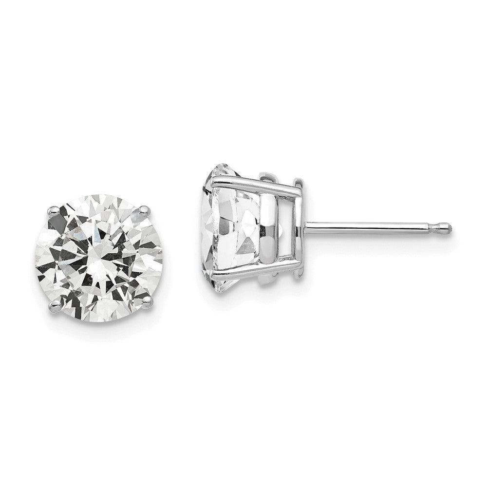 14k White Gold 8 mm Cubic Zirconia Earrings (0.99 grams)