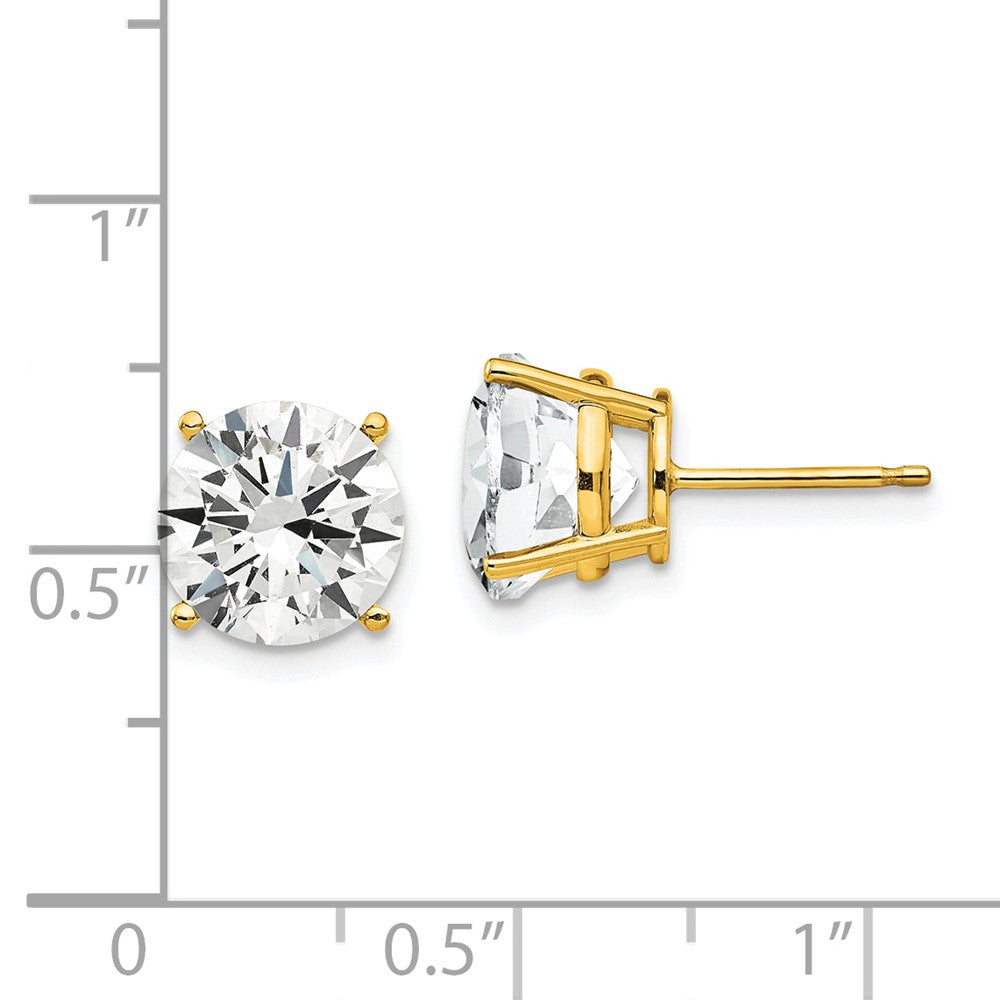 14k Yellow Gold 9 mm Cubic Zirconia Earrings (1.19 grams)