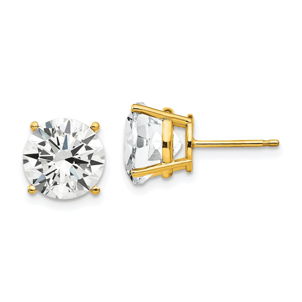 14k Yellow Gold 9 mm Cubic Zirconia Earrings (1.19 grams)