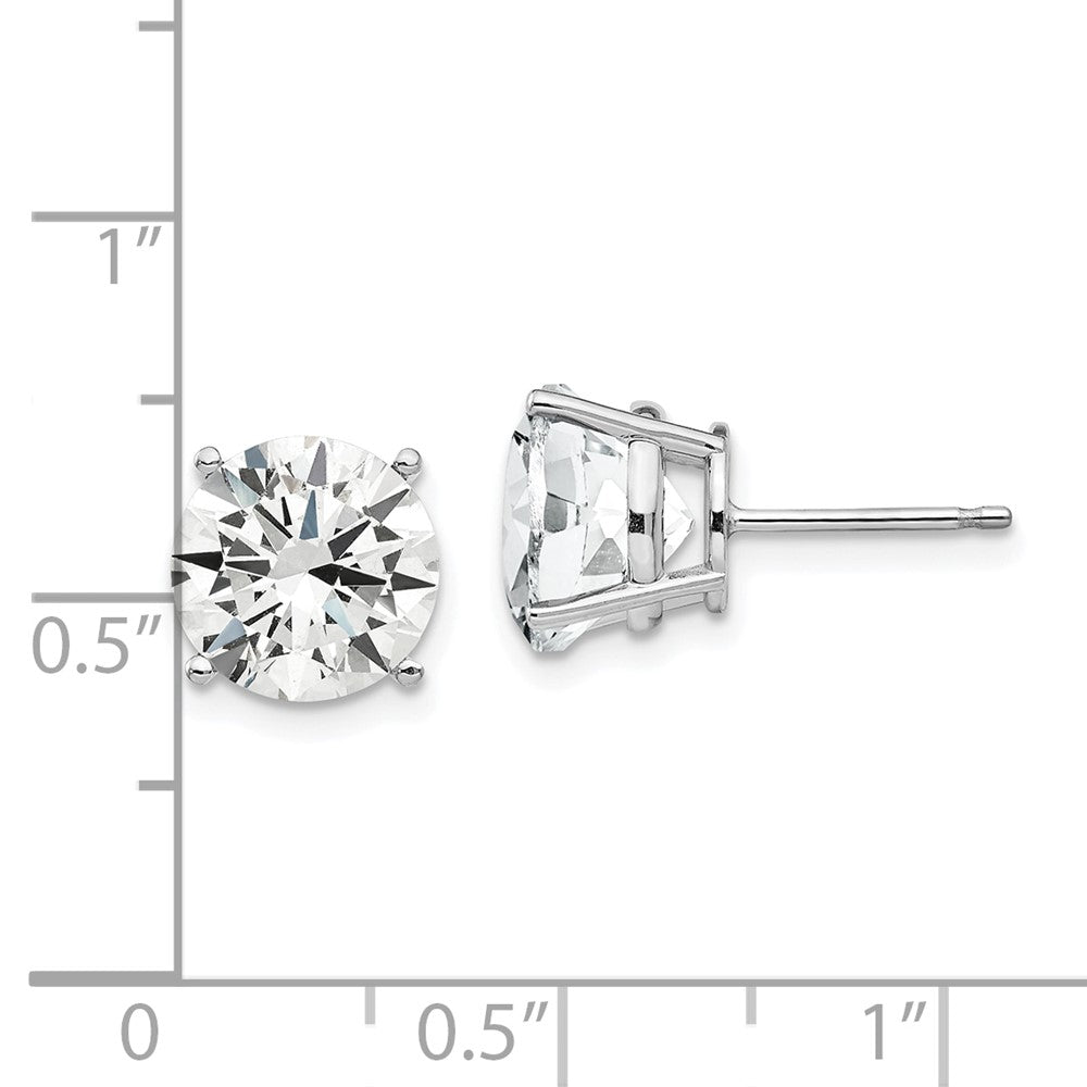 14k White Gold 9 mm Cubic Zirconia Earrings (1.16 grams)