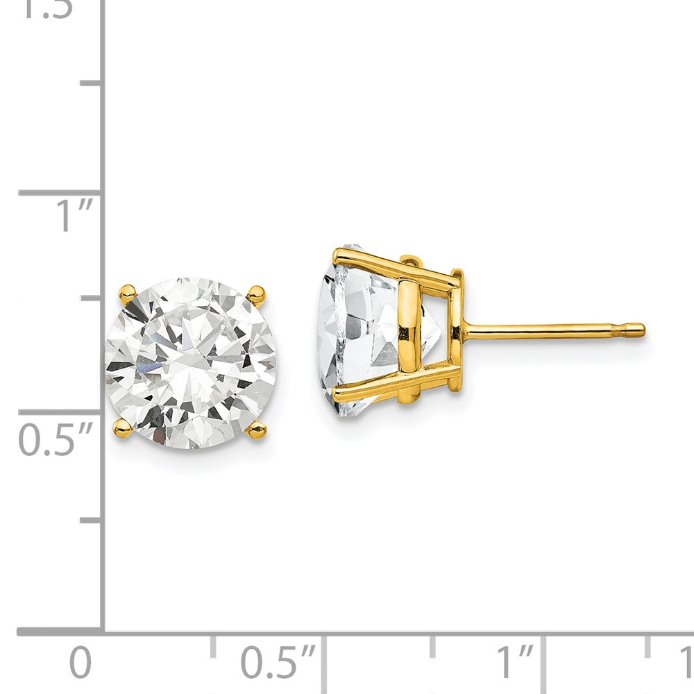 14k Yellow Gold 10 mm Cubic Zirconia Earrings (1.4 grams)