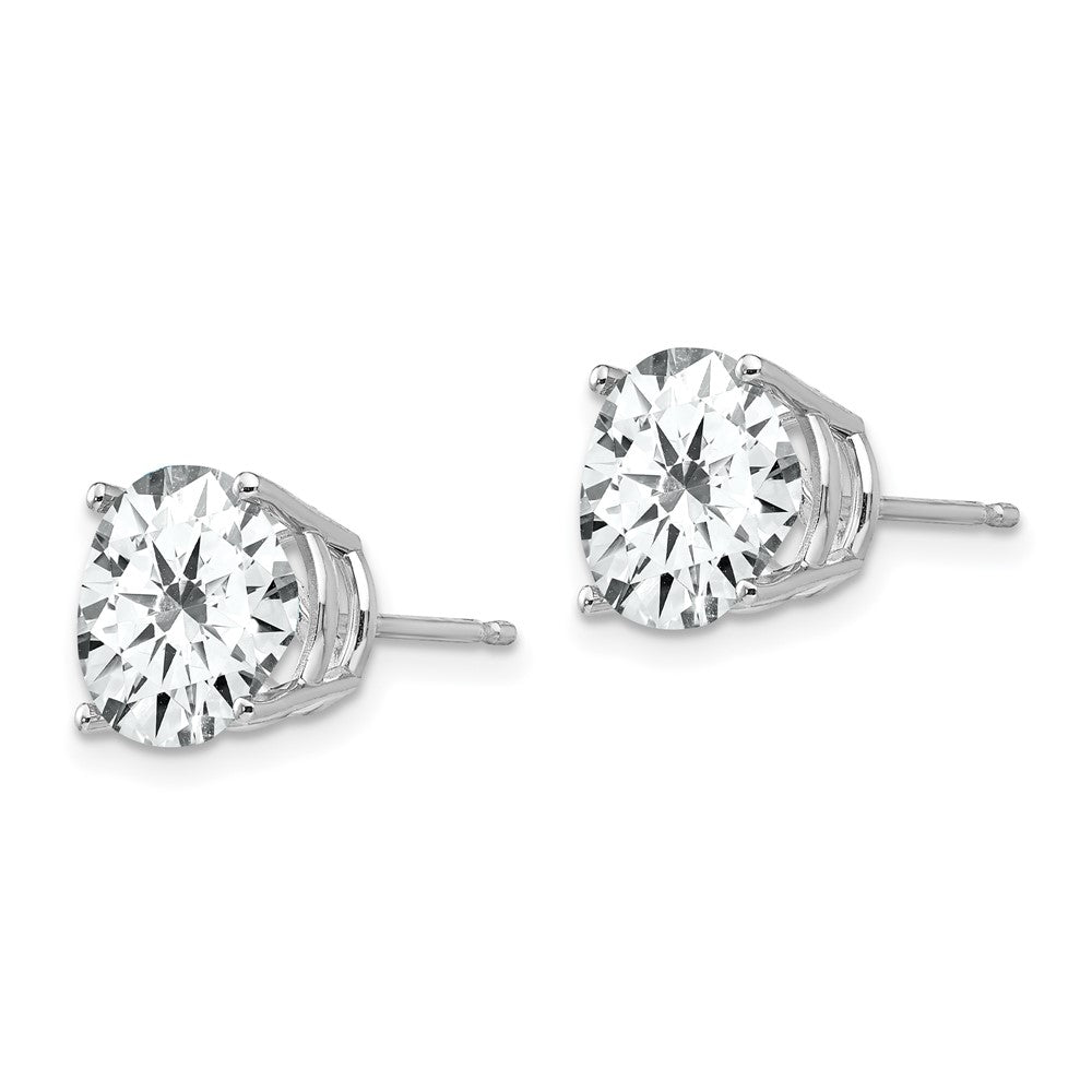 14k White Gold 10 mm Cubic Zirconia Earrings (1.4 grams)