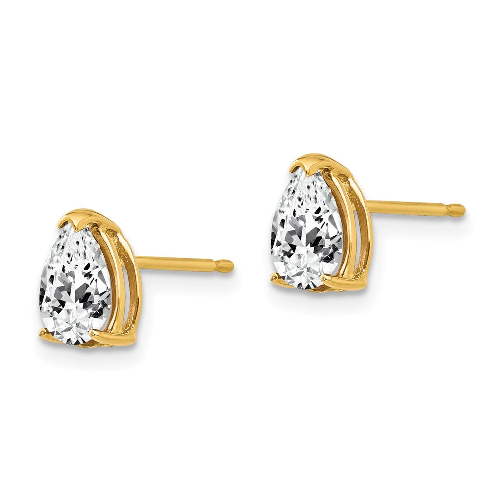 14k Yellow Gold 5 mm Pear Cubic Zirconia Earrings (0.77 grams)