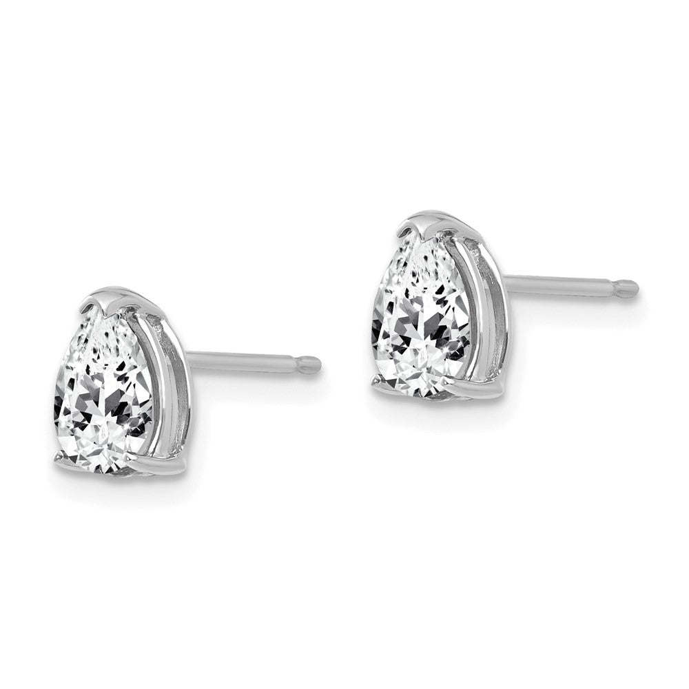 14k White Gold 5 mm Pear Cubic Zirconia Earrings (0.72 grams)