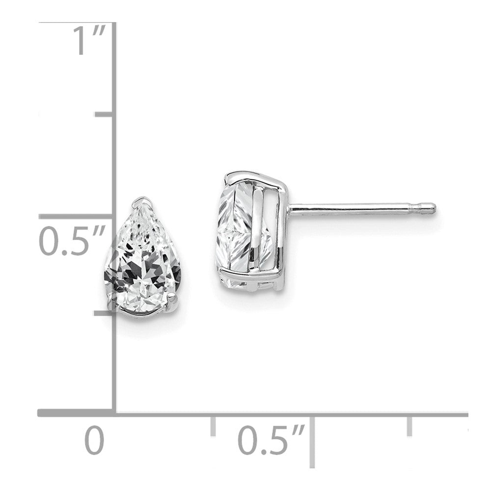 14k White Gold 5 mm Pear Cubic Zirconia Earrings (0.72 grams)