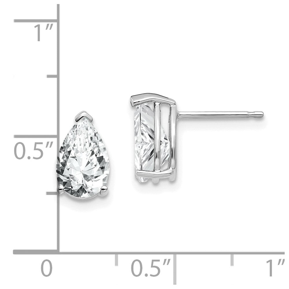 14k White Gold 6 mm Pear Cubic Zirconia Earrings (0.92 grams)
