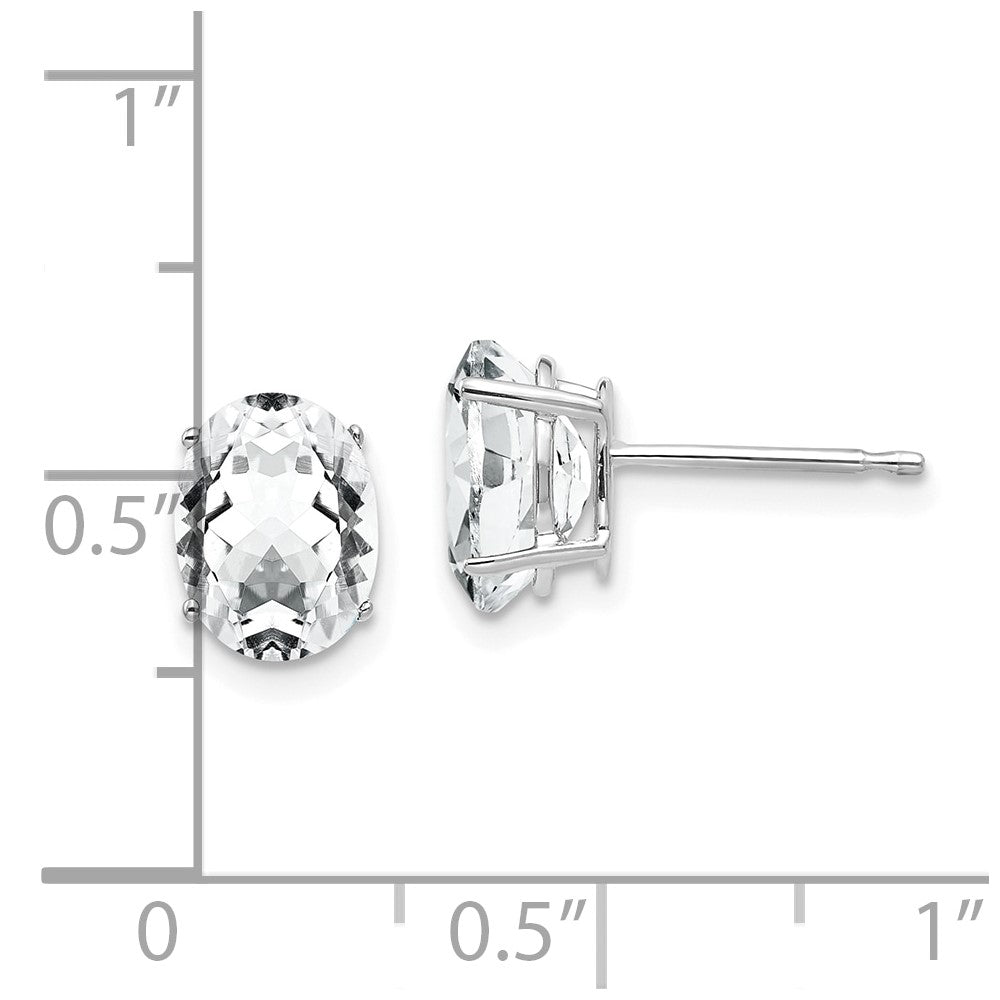 14k White Gold 6 mm Oval Cubic Zirconia Earrings (0.61 grams)