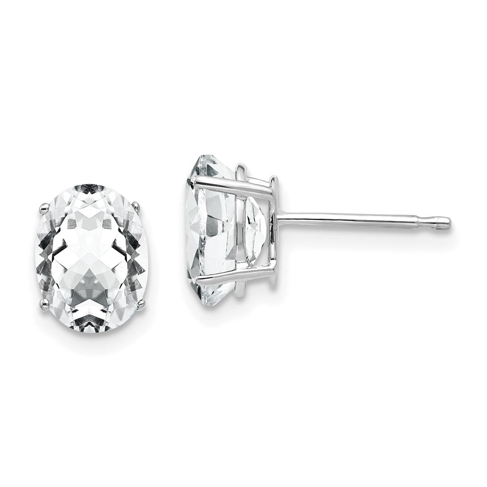 14k White Gold 6 mm Oval Cubic Zirconia Earrings (0.61 grams)