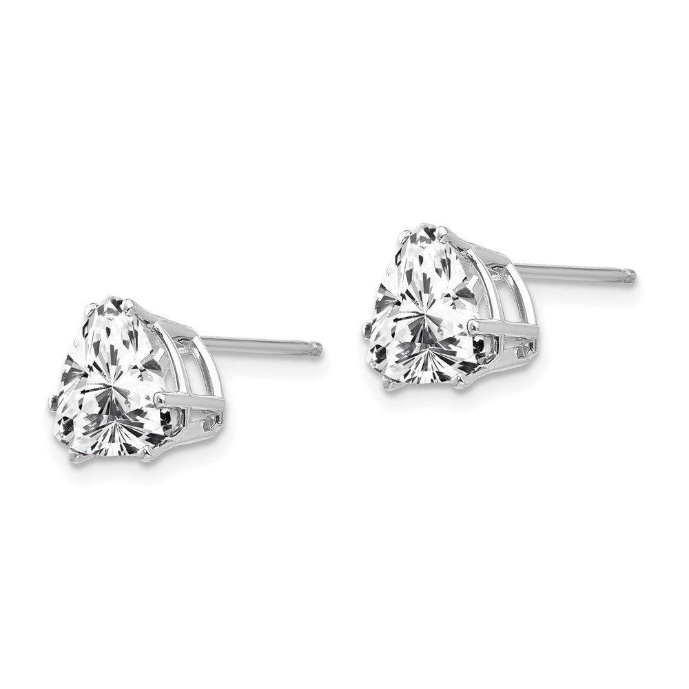 14k White Gold 8 mm Trillion Cubic Zirconia Earrings (1.2 grams)