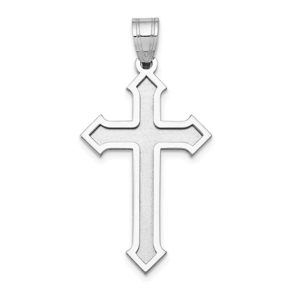 14k White Gold 19 mm Passion Cross Pendant (1.7 grams)