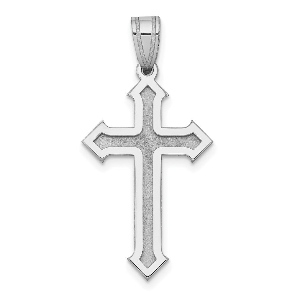 14k White Gold 15 mm Passion Cross Pendant (1.22 grams)