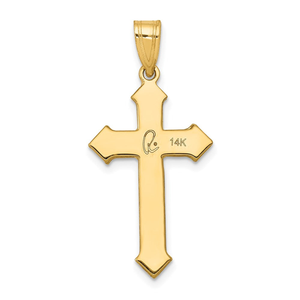 14k Yellow Gold 15 mm Passion Cross Pendant (1.26 grams)