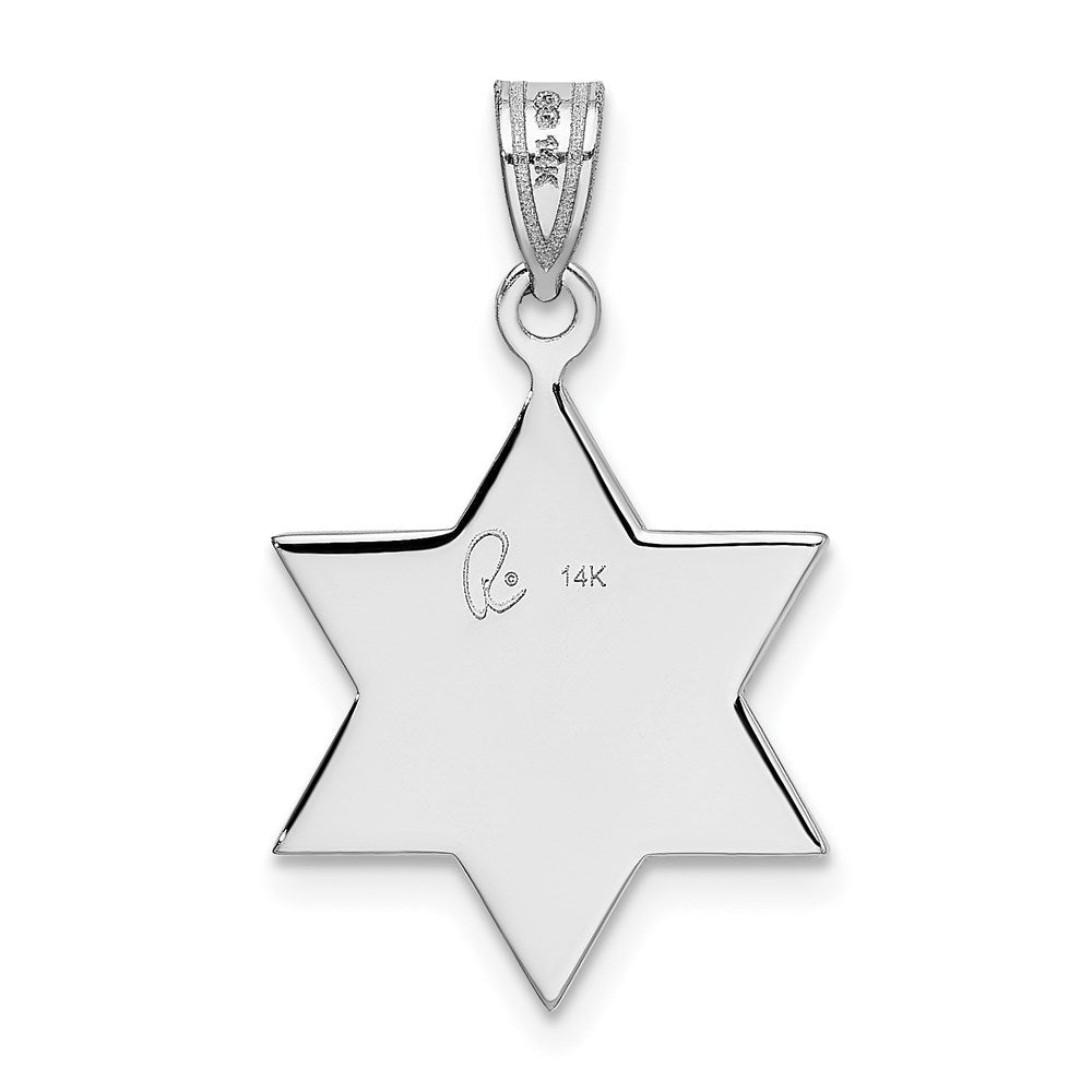 14k White Gold 16 mm Star of David (1.74 grams)