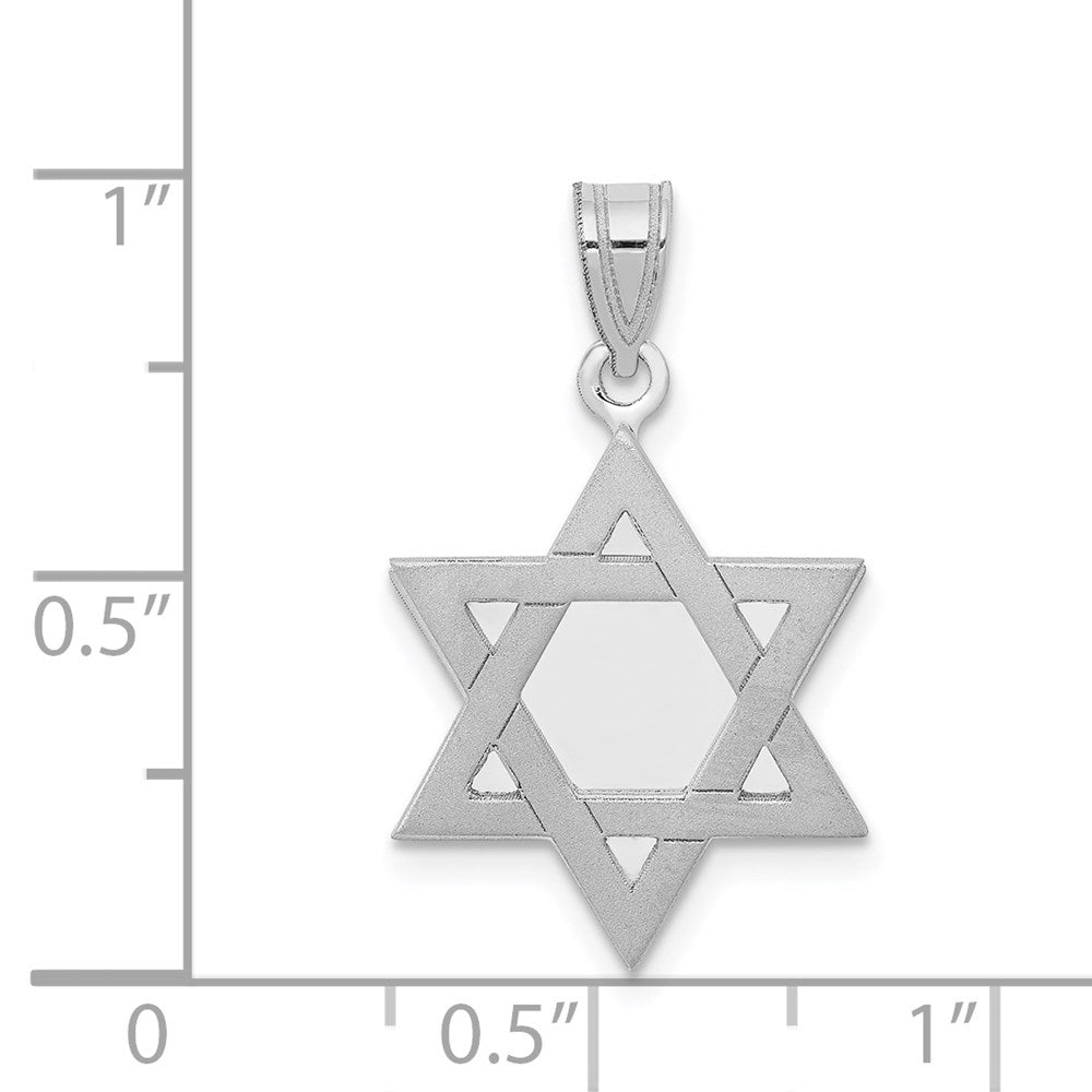 14k White Gold 16 mm Star of David (1.74 grams)