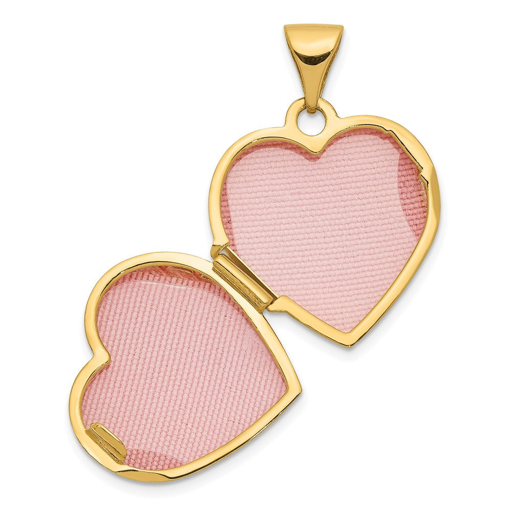 14k Yellow Gold 15.3 mm Floral Heart Locket (0.77 grams)