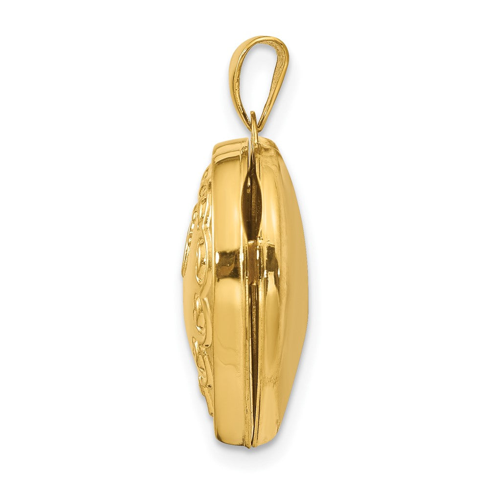 14k Yellow Gold 18.7 mm Domed Heart Locket (1.1 grams)