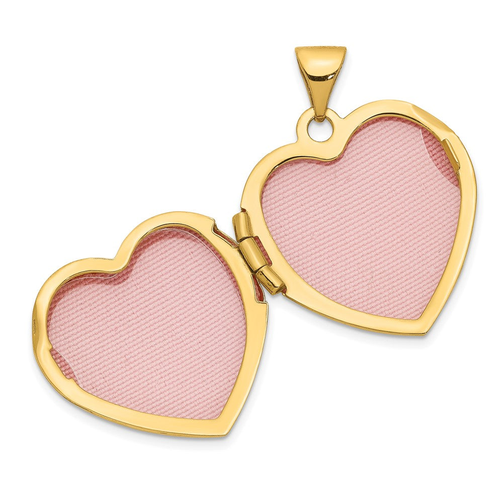 14k Yellow Gold 18.7 mm Domed Heart Locket (1.1 grams)