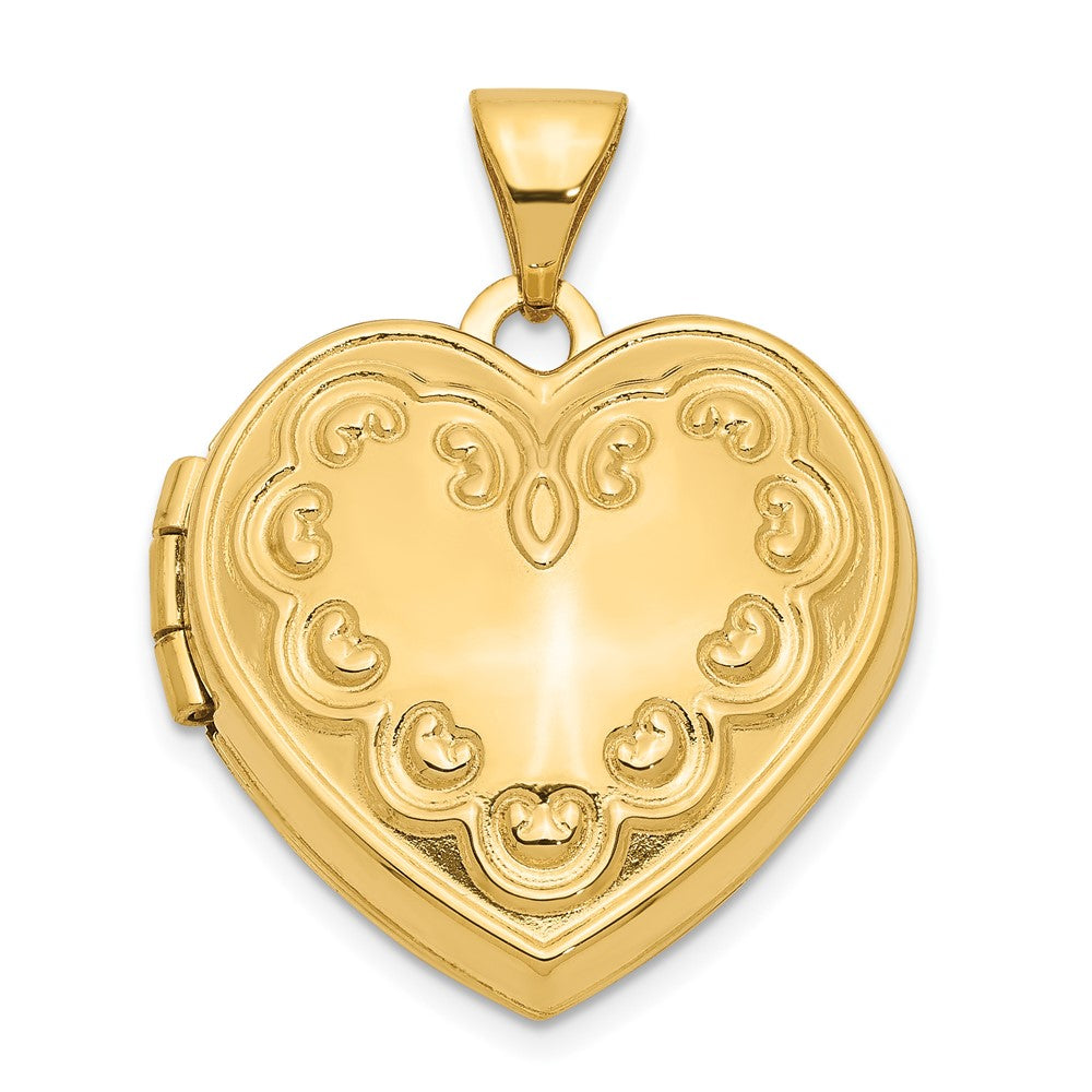 14k Yellow Gold 18.7 mm Domed Heart Locket (1.1 grams)