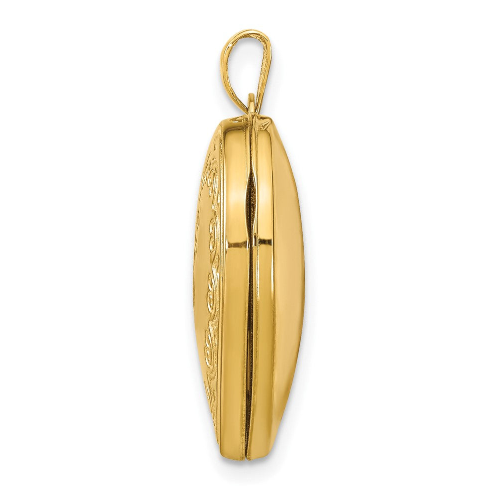 14k Yellow Gold 21.2 mm Heart Locket (2.11 grams)