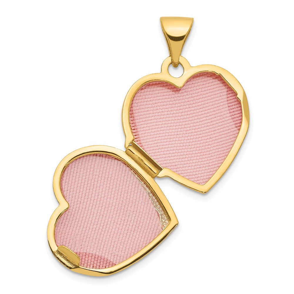 14k Yellow Gold 15.15 mm 14ky Double Heart Locket (0.66 grams)